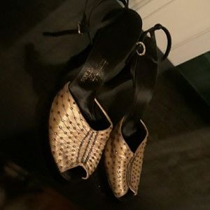 Vintage Ankle Strap Rhinestone covered heels